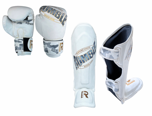Rumble Kickboksset Kids Camo Wit/Goud