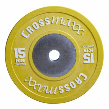 Bumper Plate Crossmaxx® 50mm - geel 15kg per stuk Lifemaxx