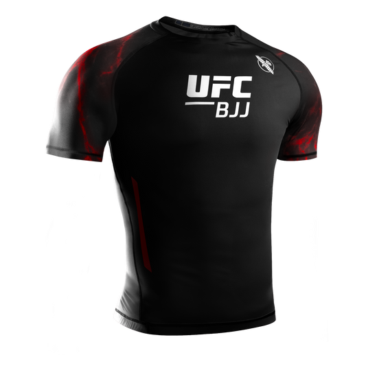 Hayabusa Rashguard UFC BJJ Short Sleeve Zwart/Rood