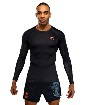 Venum Thunder Dragon Long Sleeve Rashguard Zwart/Grijs/Koper