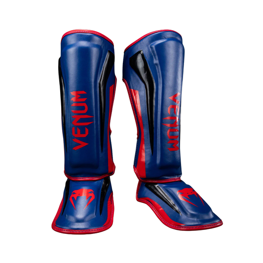 Venum Scheenbeschermers Elite Donker Blauw/Rood