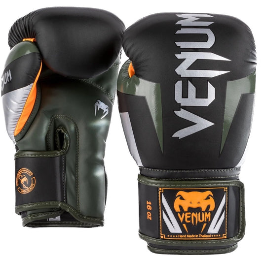 Venum Bokshandschoenen Elite Black-Silver-Khaki