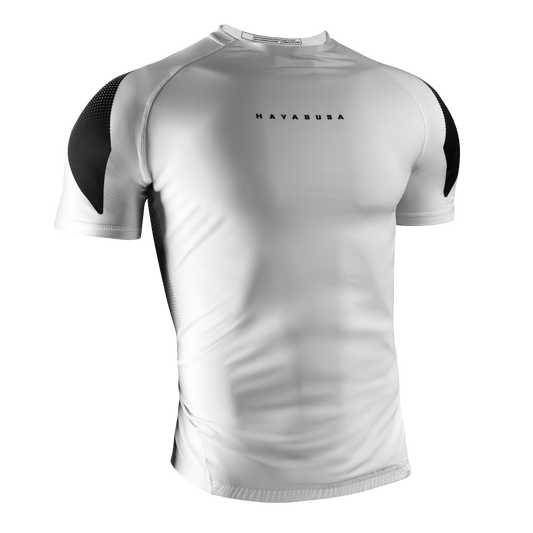 Hayabusa Men's Pro Ranked Rashguard Short Sleeve White