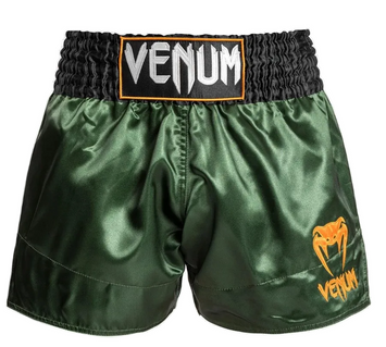 Kickboksshort Venum Classic Khaki-Zwart-Oranje