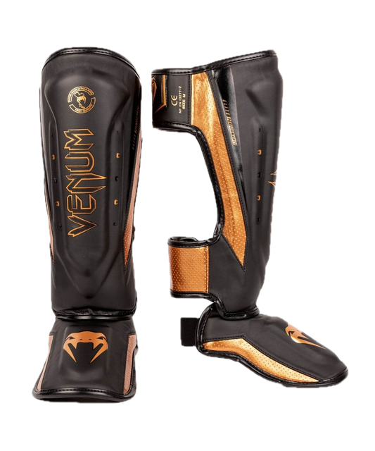 Venum Scheenbeschermers Elite EVO Black-Bronze