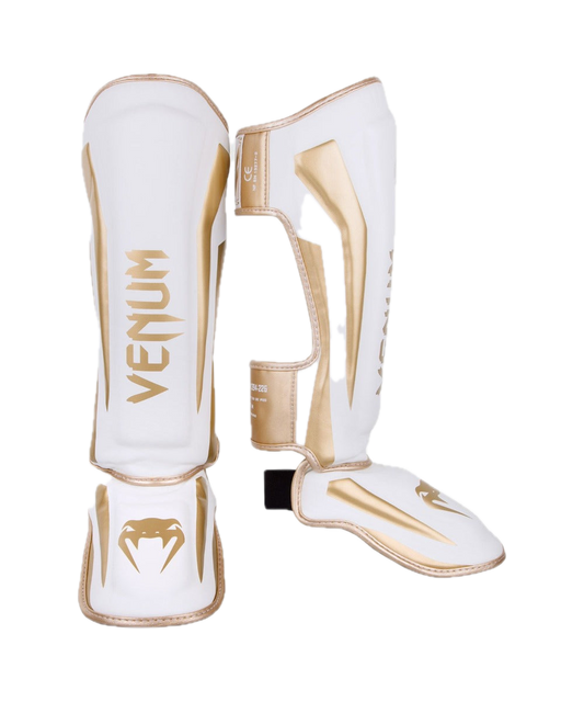Venum Scheenbeschermers Elite Wit-Goud