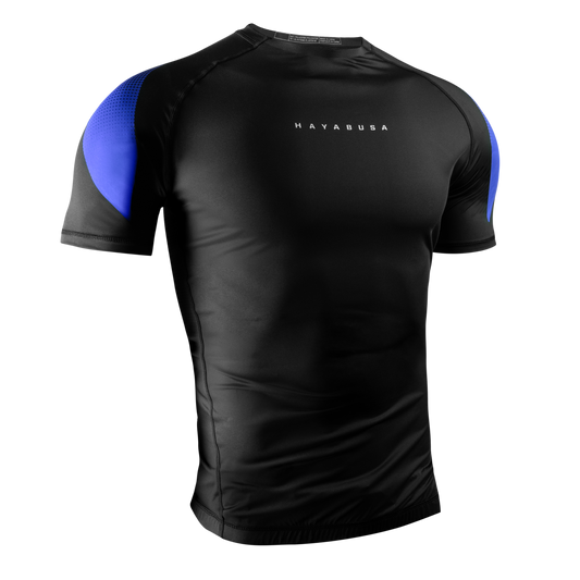 Hayabusa Men's Pro Ranked Rashguard Short Sleeve Blue