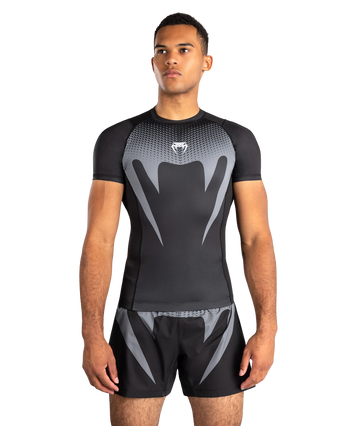 Venum Rashguard No Gi Short Sleeve Zwart/Zilver Grijs