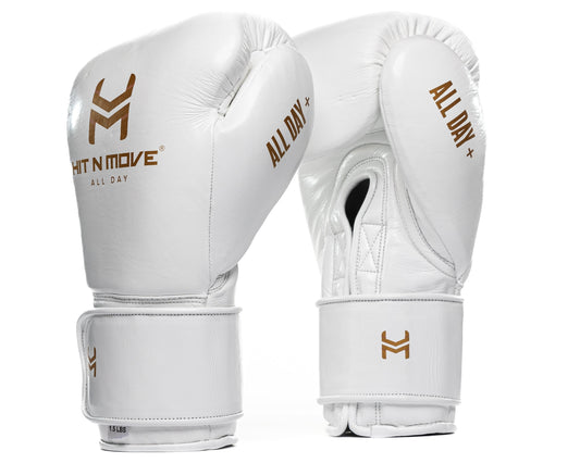 Hit N Move Zak en Conditie Bokshandschoenen 1.5lbs conditie Wit/Goud
