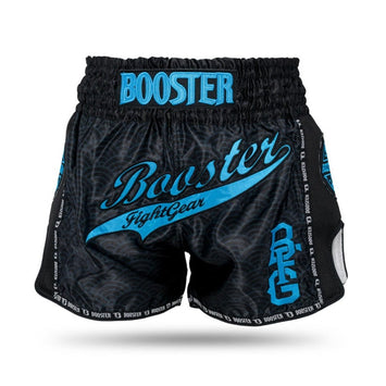 Booster Kickboksshort TBT Slugger Wave Zwart/Blauw