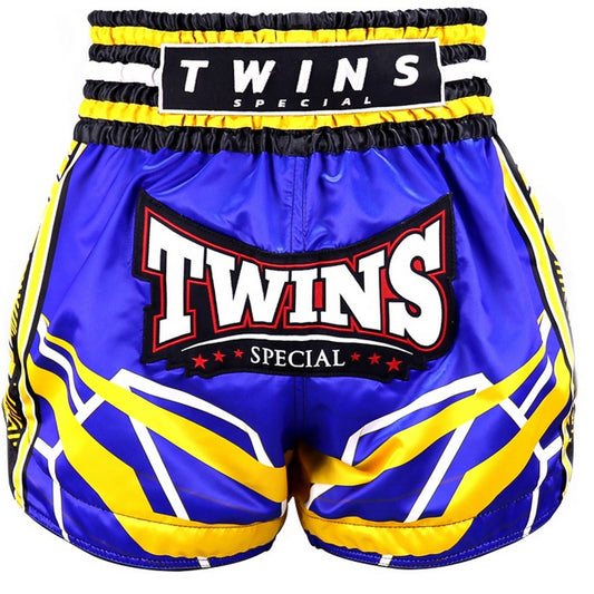 Kickboksshort Twins TTBL Racing Blauw/Geel