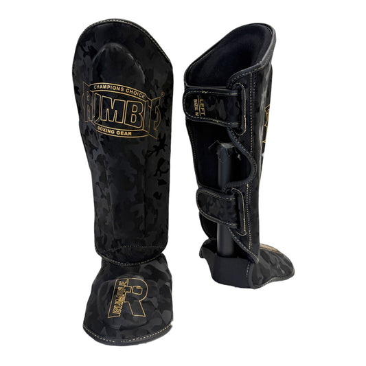 Rumble Scheenbeschermers Junior Camo 2.0 Zwart/Goud