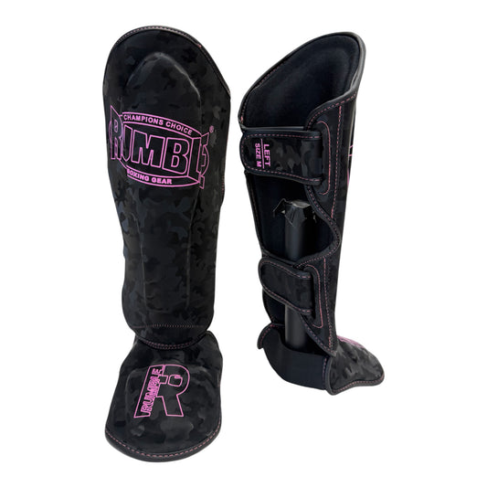 Rumble Scheenbeschermers Junior Camo 2.0 Zwart/Roze