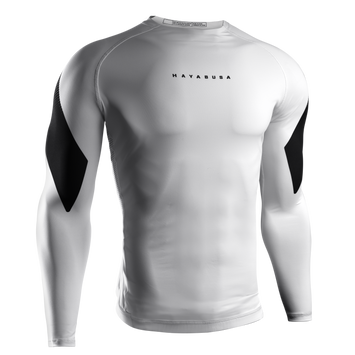 Hayabusa Men's Pro Ranked Rashguard Long Sleeve Wit