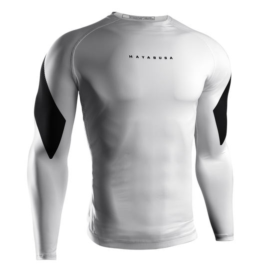 Hayabusa Men's Pro Ranked Rashguard Long Sleeve White