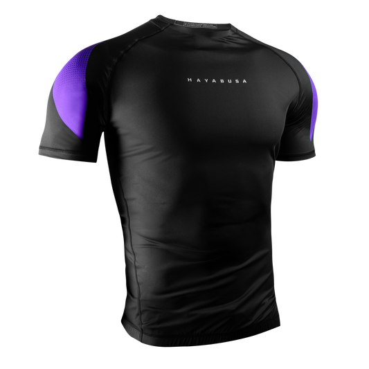 Hayabusa Men's Pro Ranked Rashguard Short Sleeve Purple