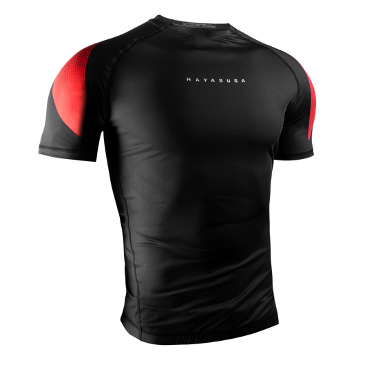 Hayabusa Men's Pro Ranked Rashguard Short Sleeve Zwart