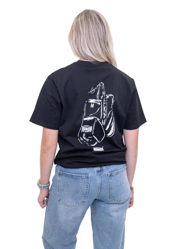 Rumble Oversized Bokshandschoenen T-Shirt Zwart/Wit Dames