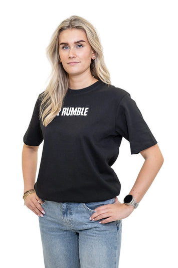 Rumble Oversized Logo T-Shirt Zwart/Wit Dames
