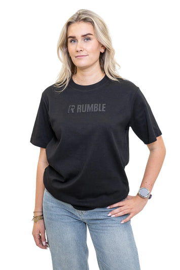 Rumble Oversized Logo T-Shirt Zwart/Zwart Dames