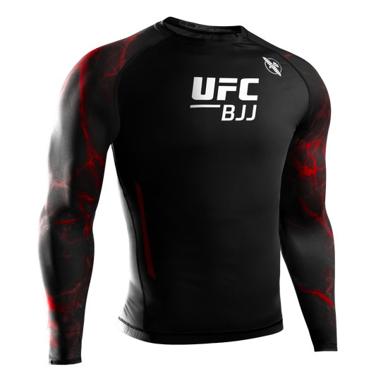 Hayabusa Rashguard UFC BJJ Long Sleeve Zwart/Rood