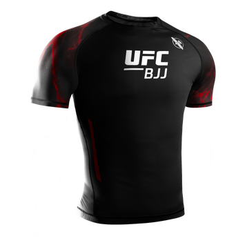 Hayabusa Rashguard UFC BJJ Short Sleeve Zwart/Rood