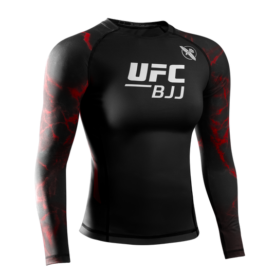 Hayabusa Rashguard UFC BJJ Dames Long Sleeve Zwart/Rood