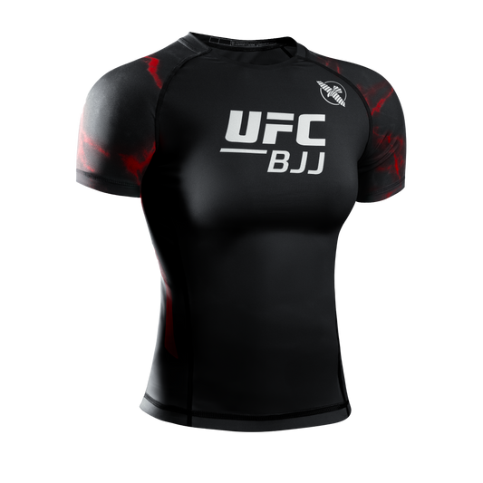 Hayabusa Rashguard UFC BJJ Dames Short Sleeve Zwart/Rood