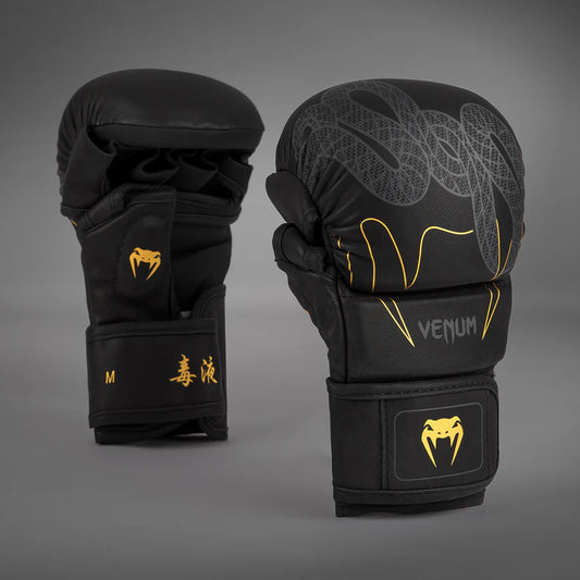 Venum Sparring MMA handschoenen Serpenti Zwart/Zilver/Goud