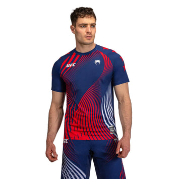 Venum X UFC Officiële Freedom 250 Venum Authentic Fight Night Shirt Blauw