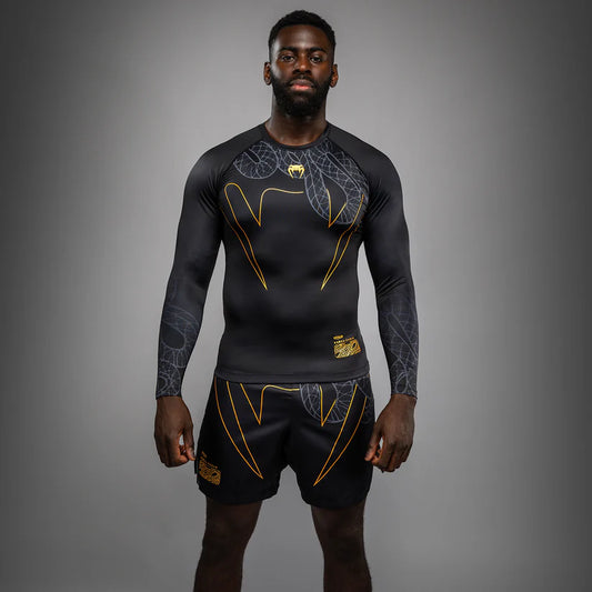 Venum Rashguard Serpenti Long Sleeve Zwart/Zilver/Goud