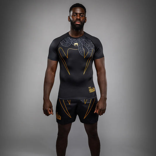 Venum Rashguard Serpenti Short Sleeve Zwart/Zilver/Goud
