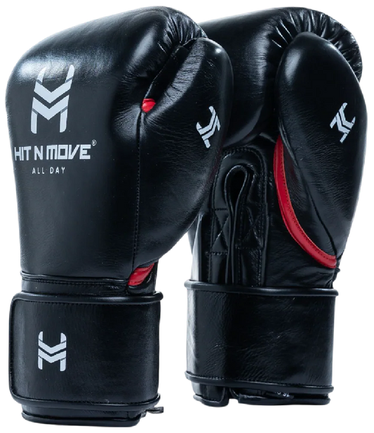 Hit N Move Bokshandschoenen Pro Agility Zwart/Rood