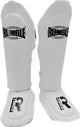 Rumble Kickboks set Bokshandschoen Undefeated & Rumble Scheenbeschermer Exclusive Wit