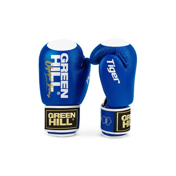 Green Hill Bokshandschoenen Tiger Leer Blauw-Wit