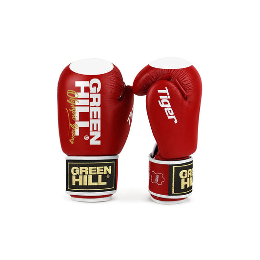 Green Hill Bokshandschoenen Tiger Leer Rood-Wit