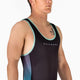 Hayabusa Men's Surge Wrestling Singlet Black/Cyan