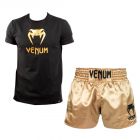 Venum Kleding Set T-shirt Classic Zwart/Goud - Short Classic Goud/Zwart