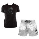 Venum Kleding Set T-shirt Classic Zwart/Zwart - Short Classic Silver/Zwart
