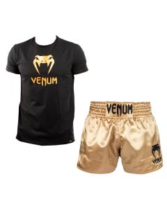 Venum Kleding Set T-shirt Classic Zwart/Goud - Short Classic Goud/Zwart