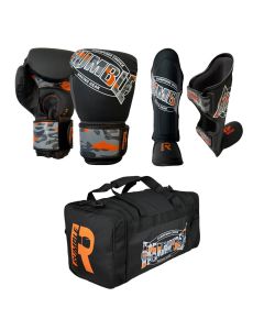 Rumble Kickboksset Camo Black-Orange + Sporttas