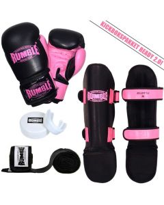 Rumble Kick-Thaibokspakket Ready 2.0 zwart-roze