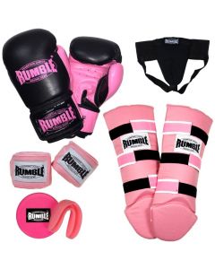 Rumble Kick-Thaibokspakket voor de Beginner Nr.5 Zwart-Roze