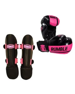Rumble Kickboksset Ready PU Senior Zwart/Roze